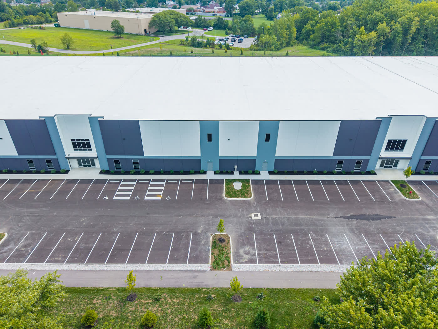 The full elevation of a Grove City building