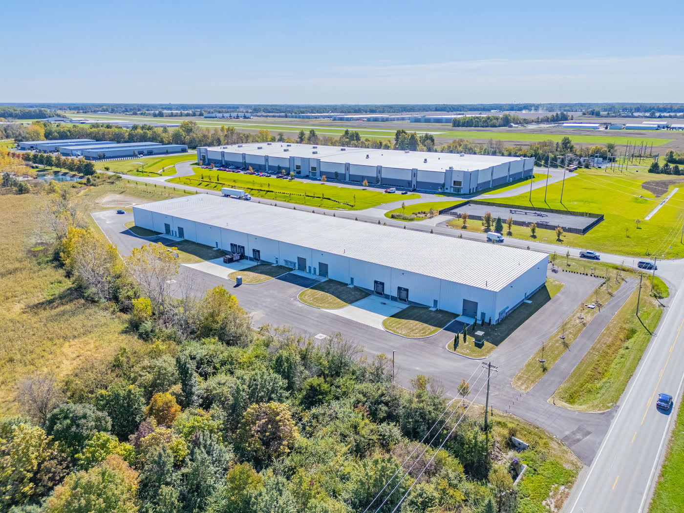 Aerial view across the Pittsburgh Flex Center site